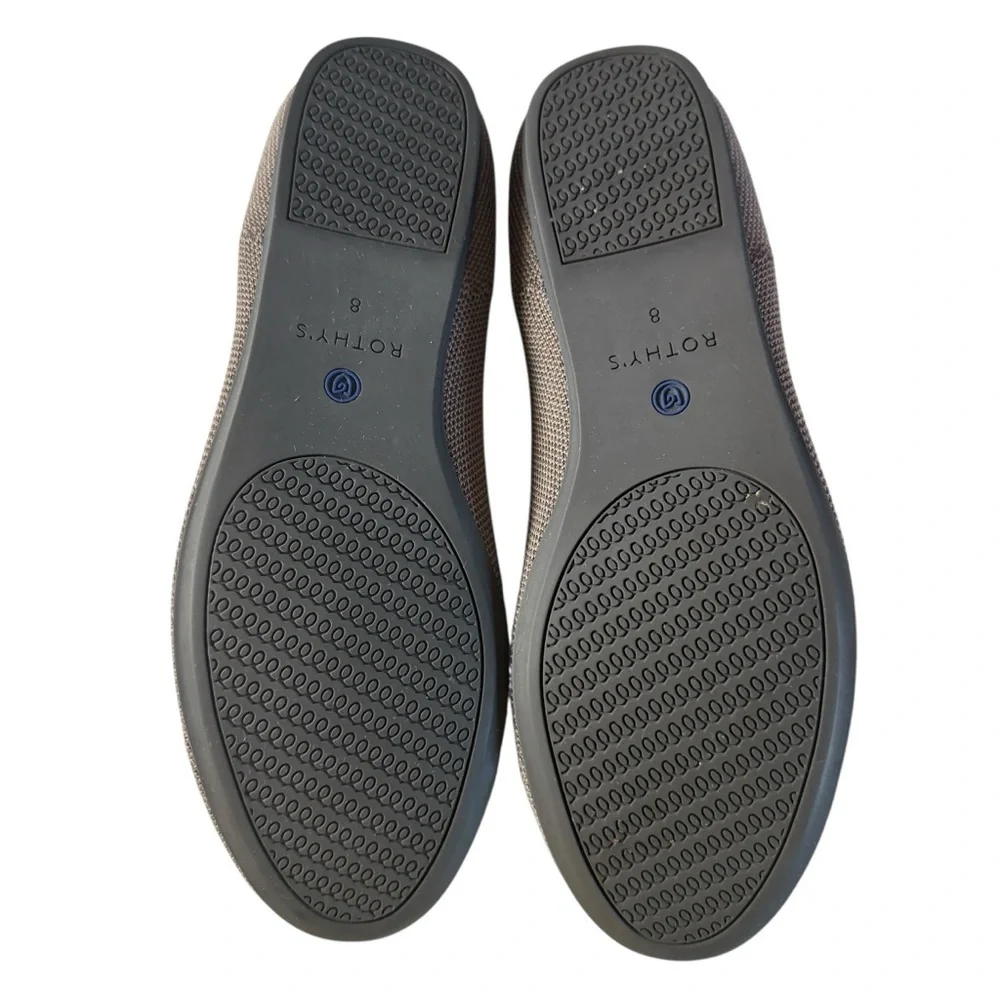 Rothy's Gray/Taupe Slip-On Flats with Blue Accent